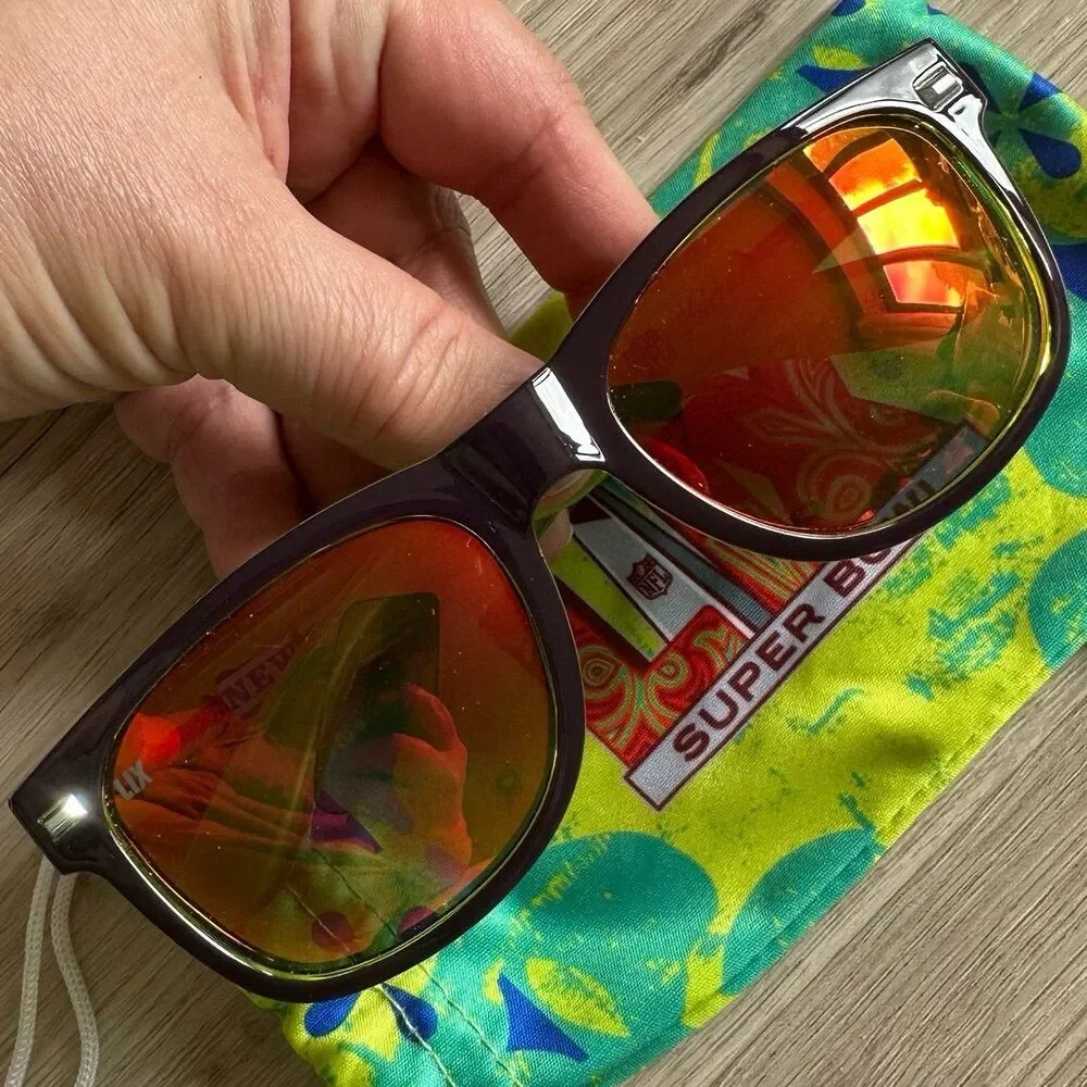 Knockaround Sunglasses NFL Super Bowl LIX 59 New Orleans With Protector Sleeve
